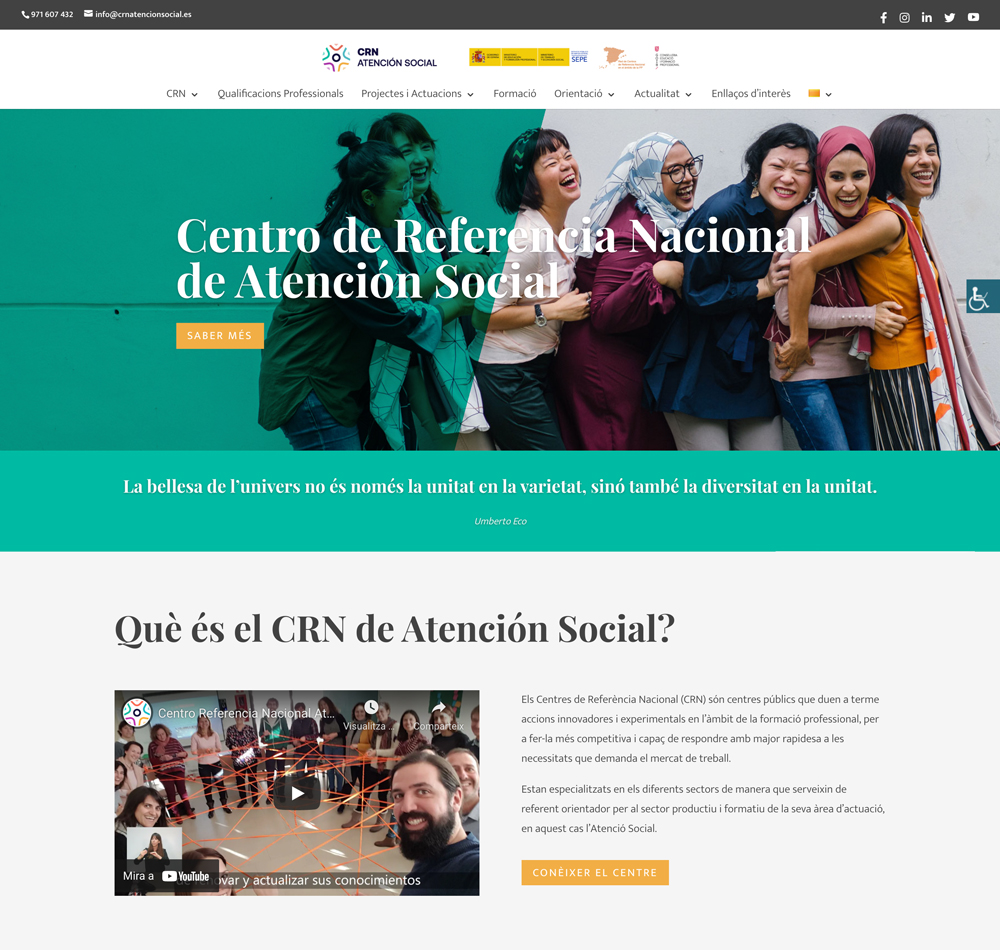 Diseño Página Web en WordPress para CRN Atención Social | Xisca Camps